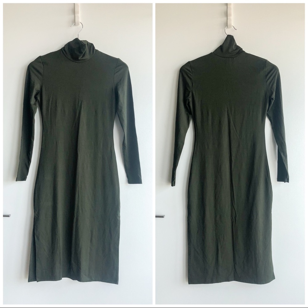 Trois turtleneck long sleeve midi dress